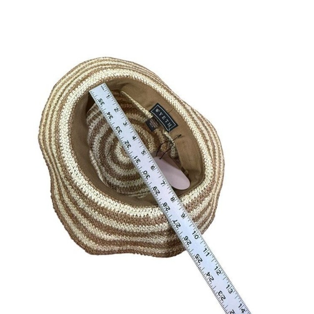 Wyeth Packable Beach Hat 100% Straw Bucket Sun NWT Coastal - Beach- Boho- UPF 50 - Picture 7 of 7